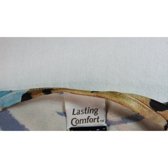 Lasting Comfort Dress USA Animal Print Blue Floral Maxi Lounge Katan Mumu XL - Picture 3 of 4